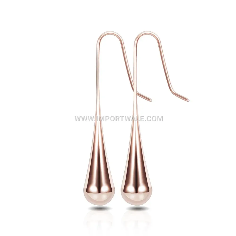 Sleek Teardrop Stainless Steel Stud Earrings