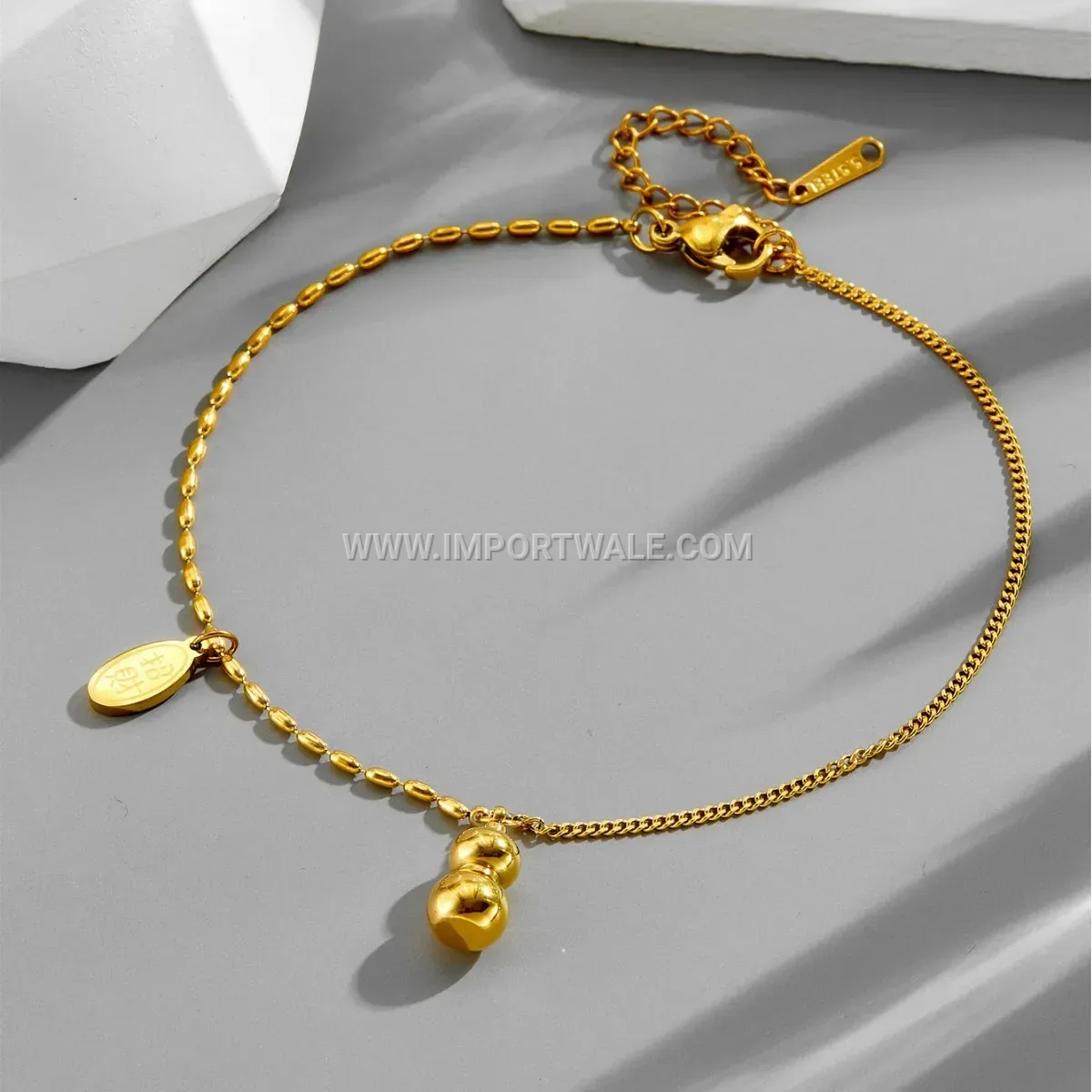 Gourd Charm Gold Tone Premium Anti Tarnish Anklet
