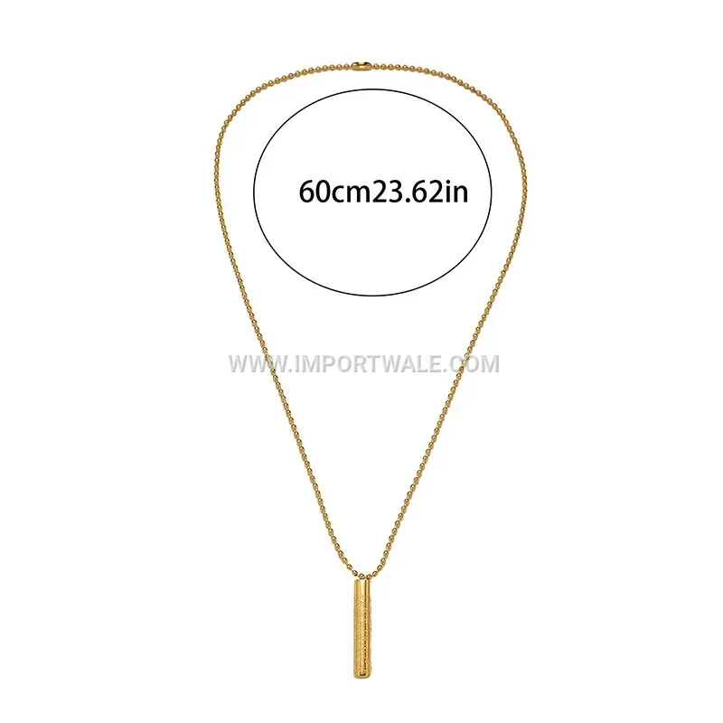 Stainless Steel Cylindrical Ayatul Kursi Religious Pendant Necklace