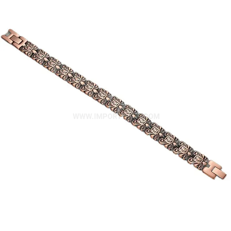 Fashion Vintage Electroplated Pure Copper Cross Bio Magnetic Bracelet