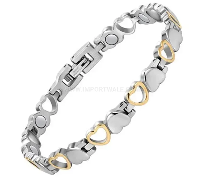 Sweet Heart Steel Magnetic Bio Link Bracelet