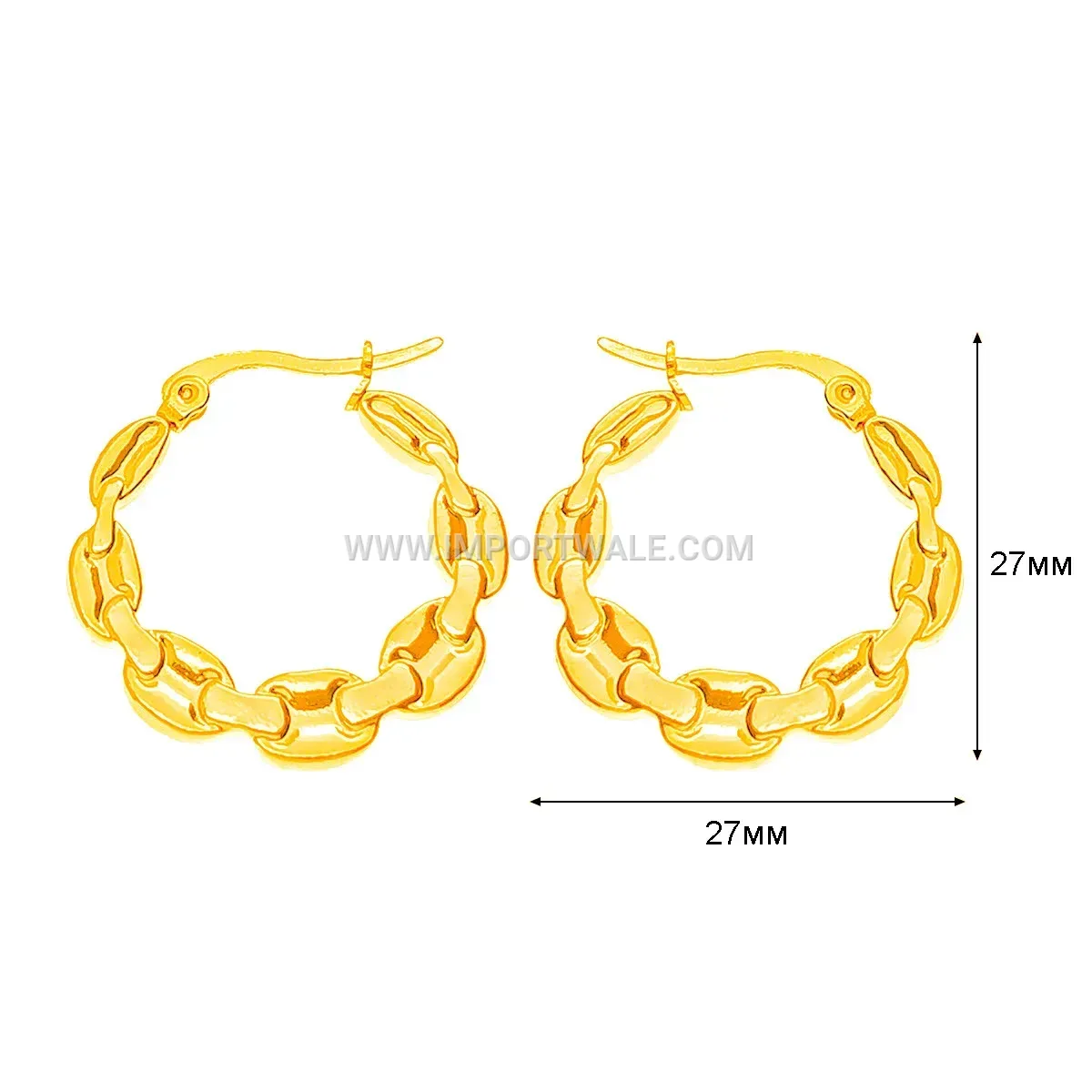 18K Gold Plated Geometric Hoop Earrings in Titanium Steel