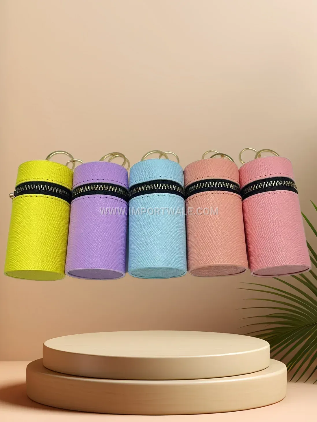 Candy Colored PU Leather Mini Coin Purse Charm