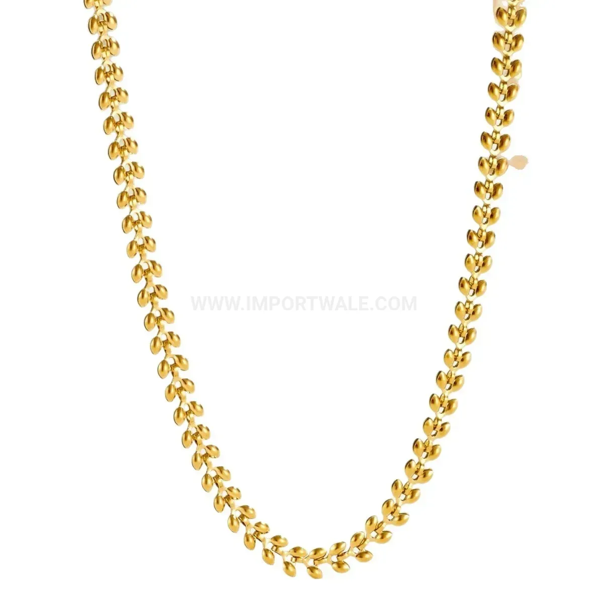 Elegant 18K Gold Plated Wheat Ear Pendant Necklace And Bracelet Set