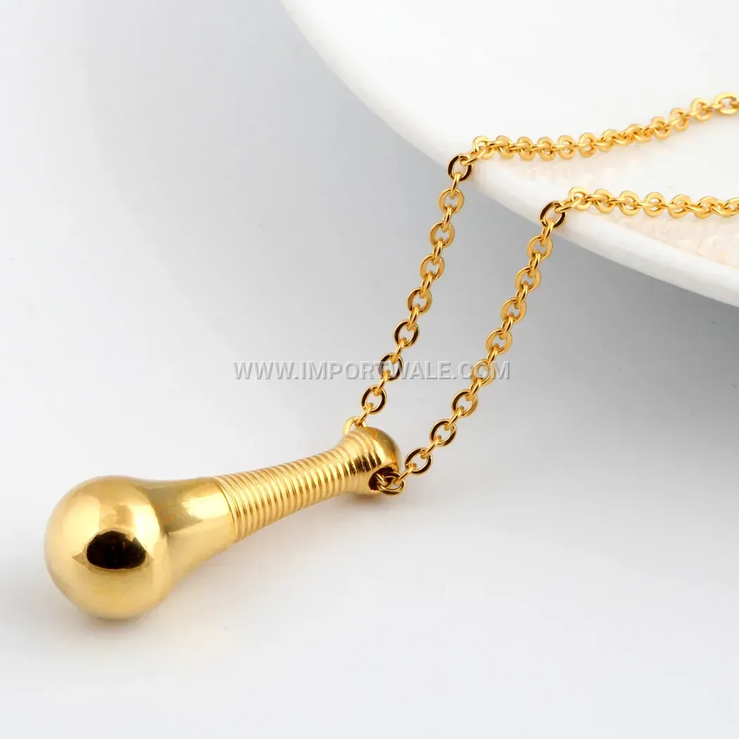 Teardrop Perfume Bottle Stainless Steel Clavicle Pendant Necklace