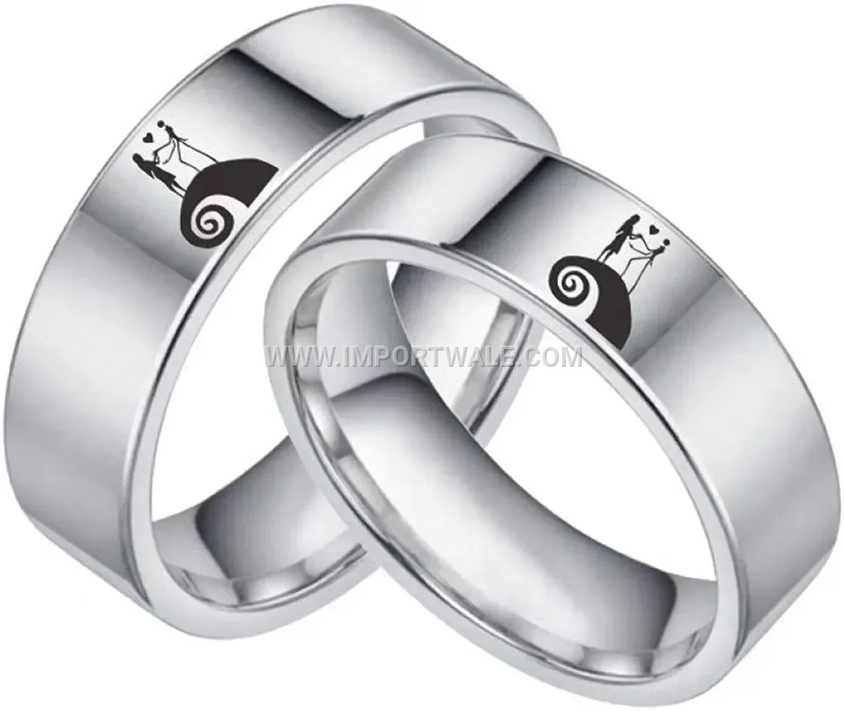 Crown Motif Stainless Steel Band Ring