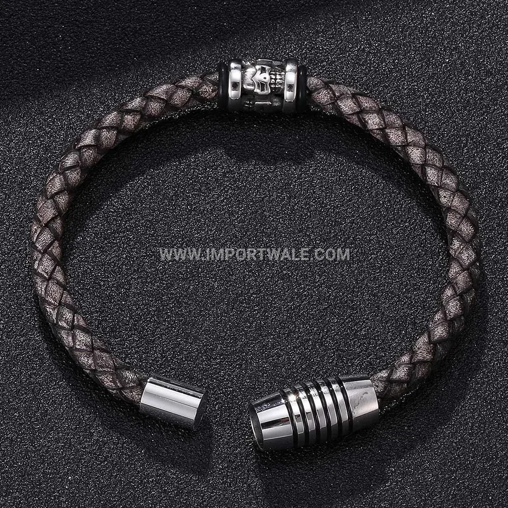 Stainless Steel Roman Numeral Crystal Bangle Bracelet