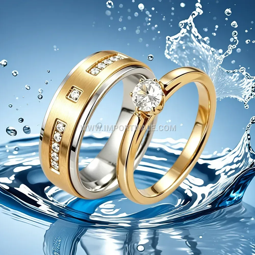 Geometric Stainless Steel Cubic Zirconia Band Ring