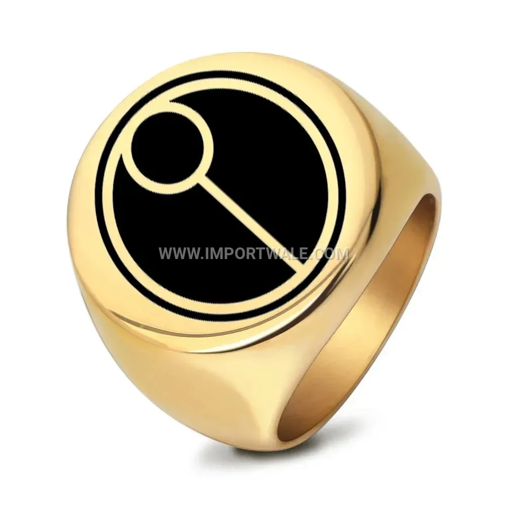 Minimalist Polished Stainless Steel Round Signet Ring
