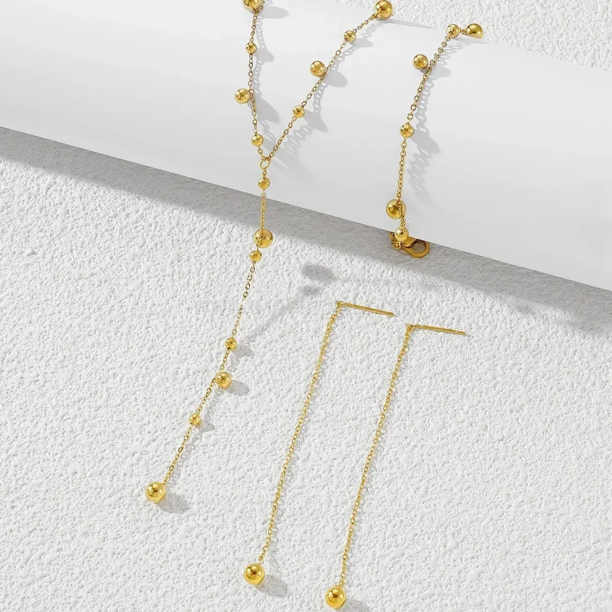 Titanium Steel Tassel Pendant Jewelry Set