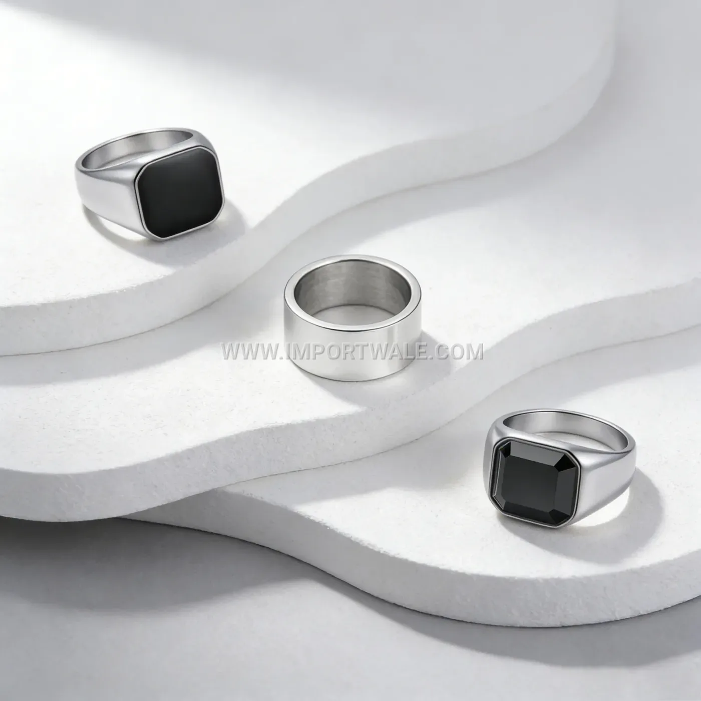 Arabic Numeral Spinner Stainless Steel Band Ring