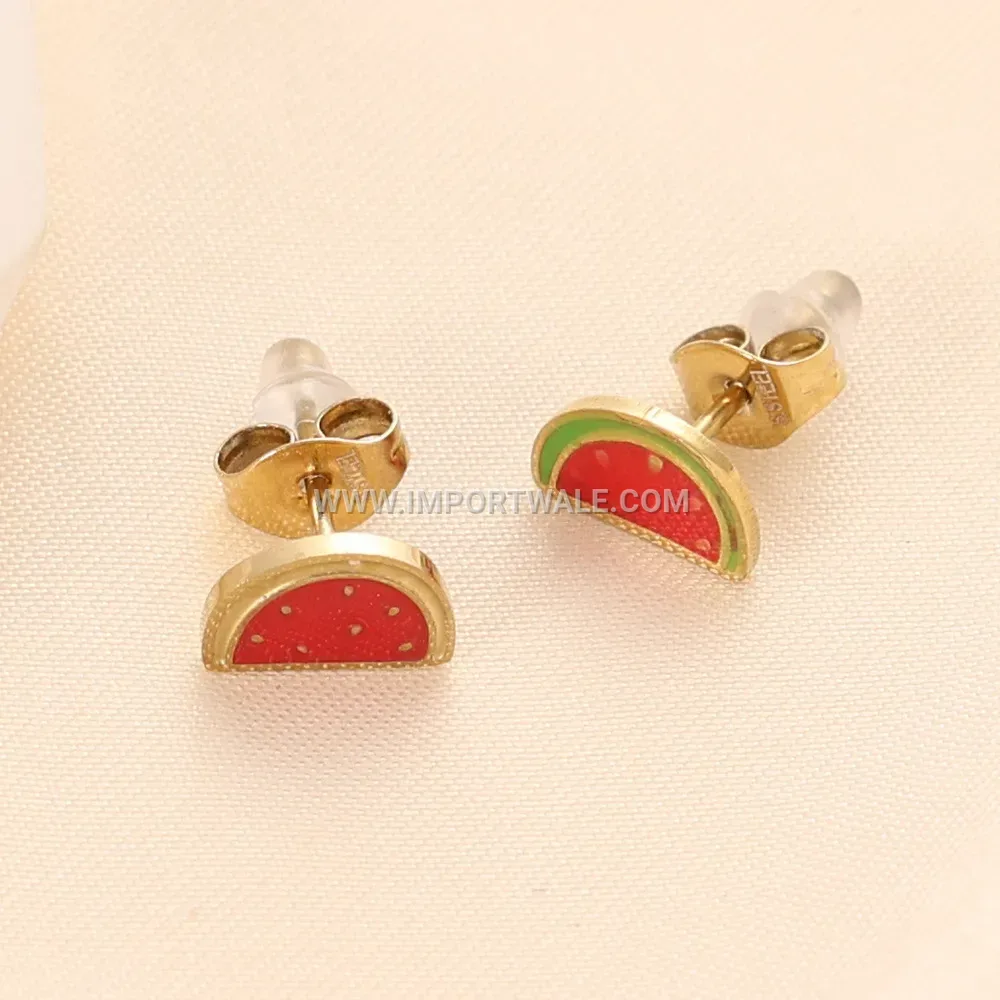 Enamel Fruit and Heart Stainless Steel Earrings