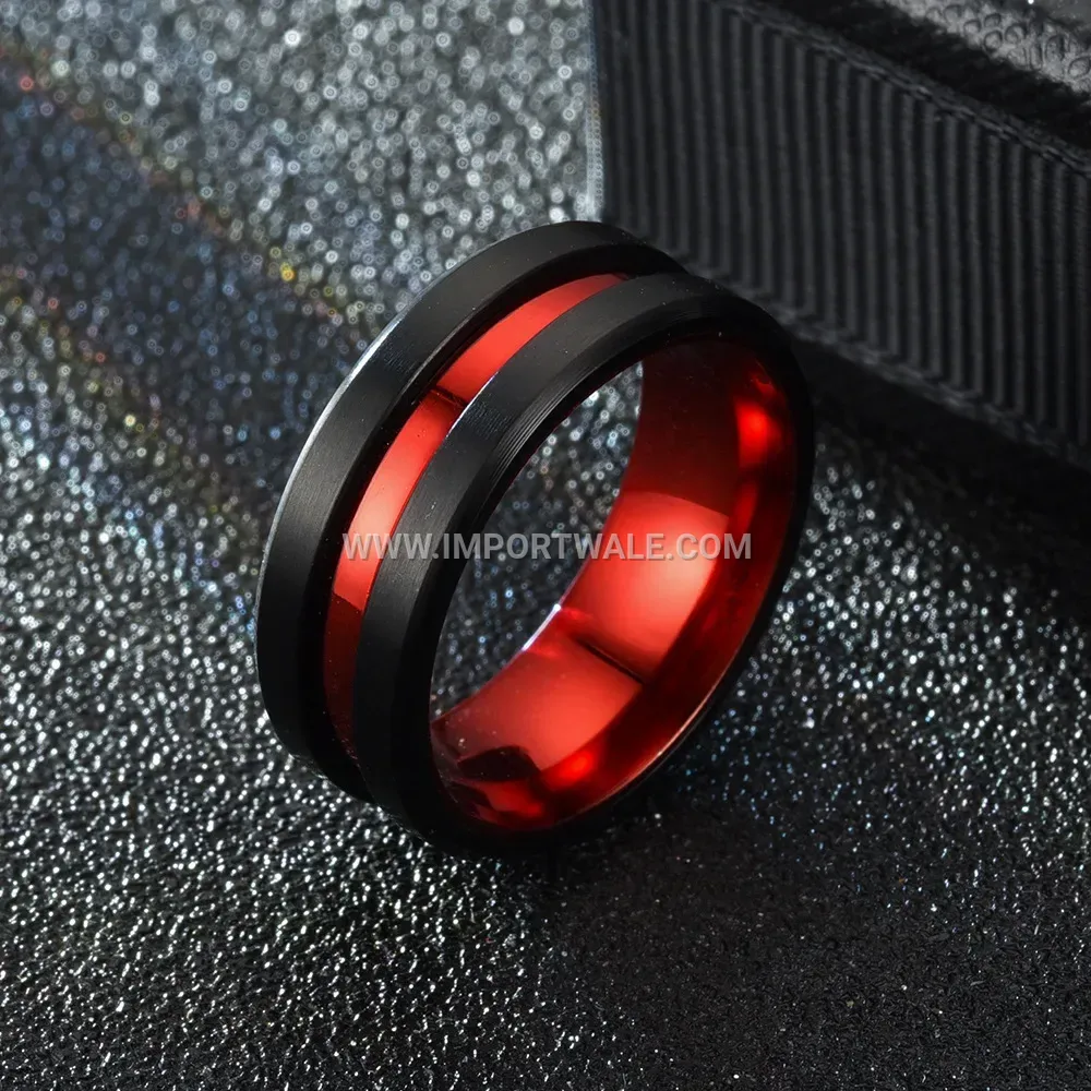 Two Tone Stainless Steel Casual Statement Ring