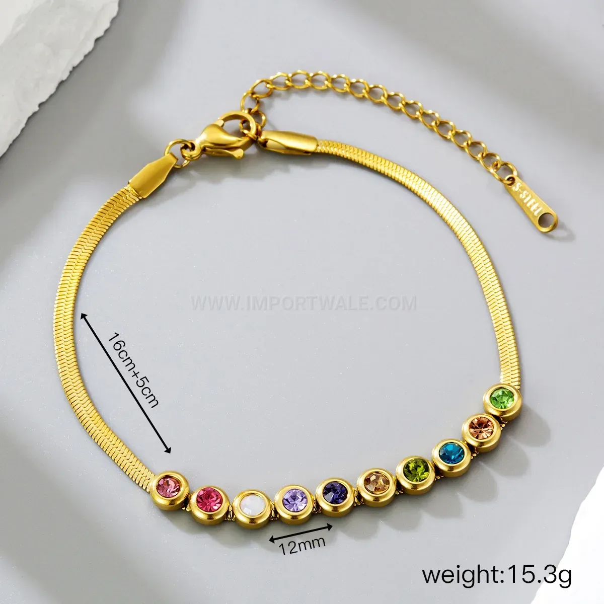 Minimalist Geometric Titanium Steel Plated Link Chain Bracelet