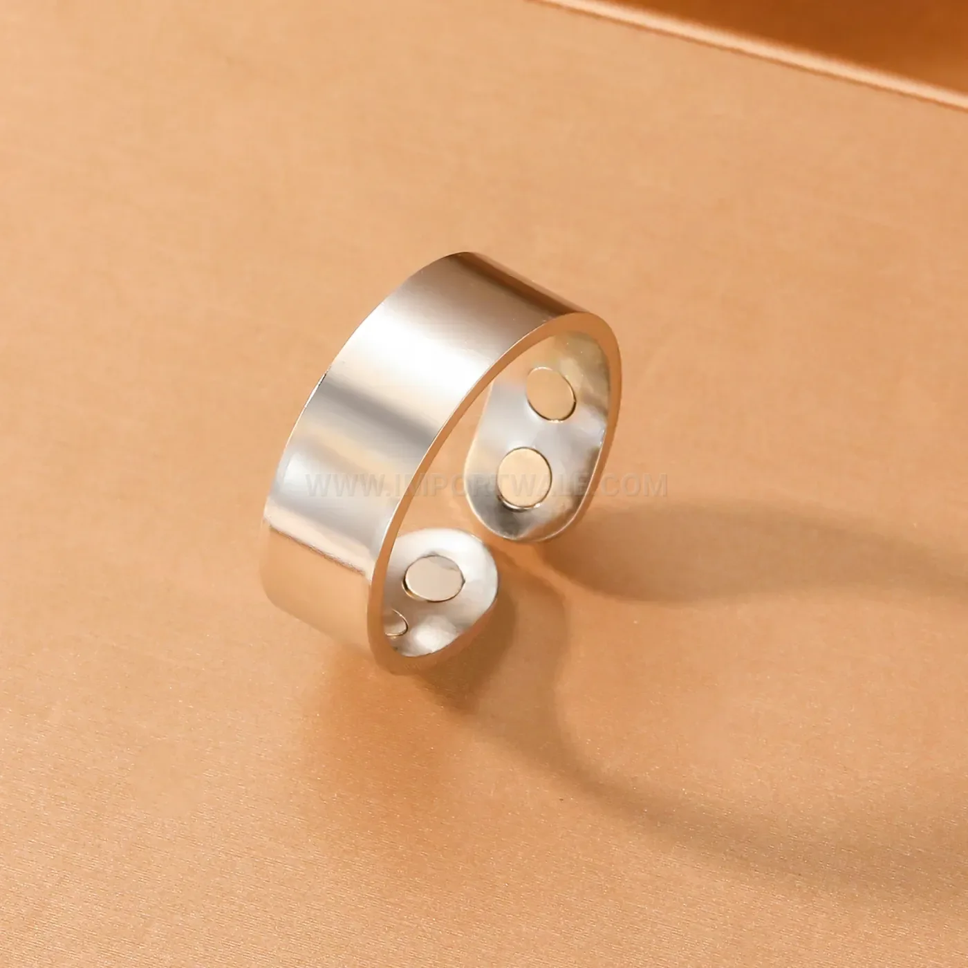 Vintage Minimalist Stainless Steel Magnetic Therapy Cuff Bracelet And Ring