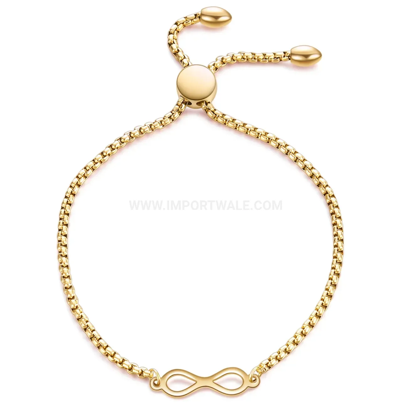 Stylish Adjustable Stainless Steel Infinity Symbol Bangle Bracelet