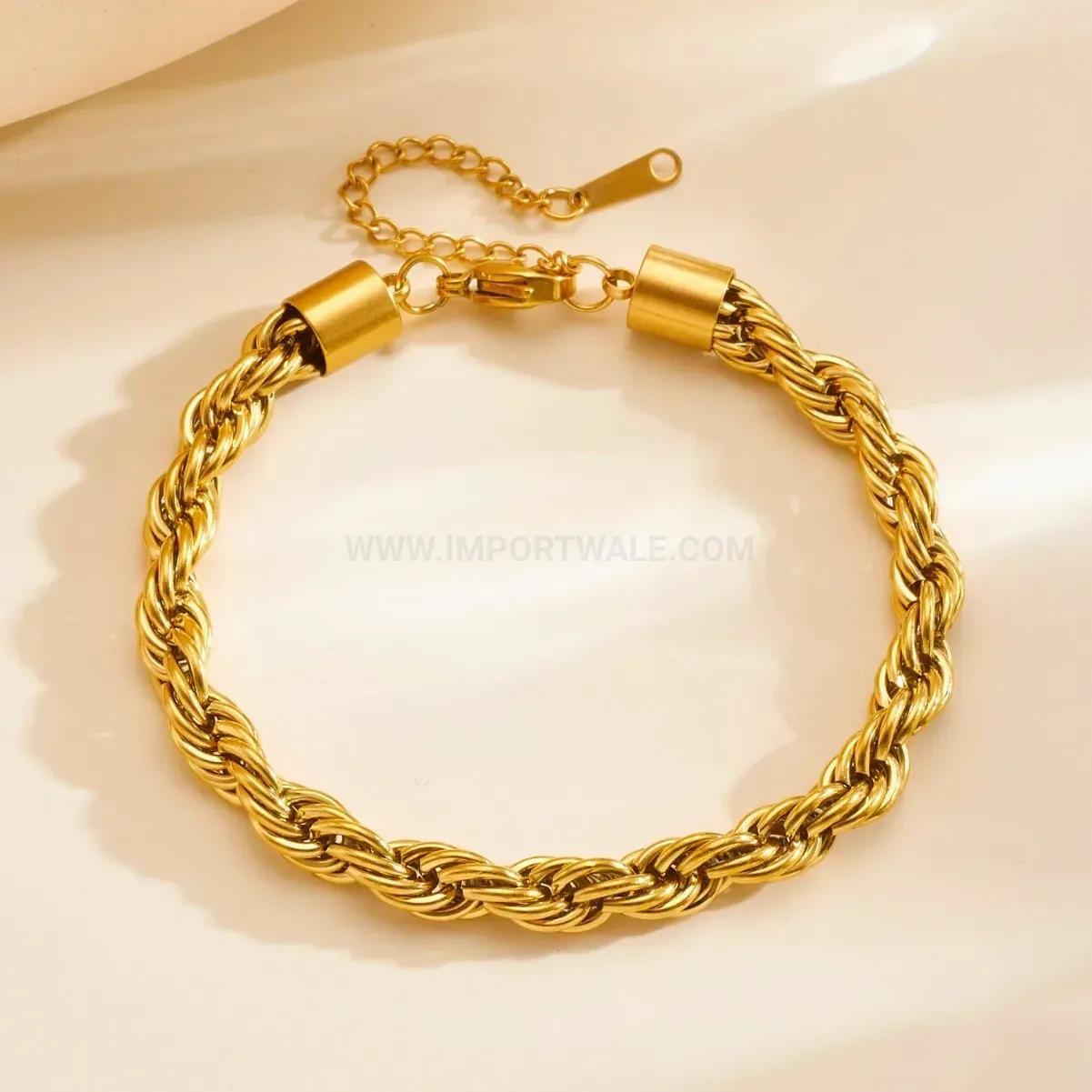 Twisted Rope Chain Stainless Steel Anti Tarnish Bracelet