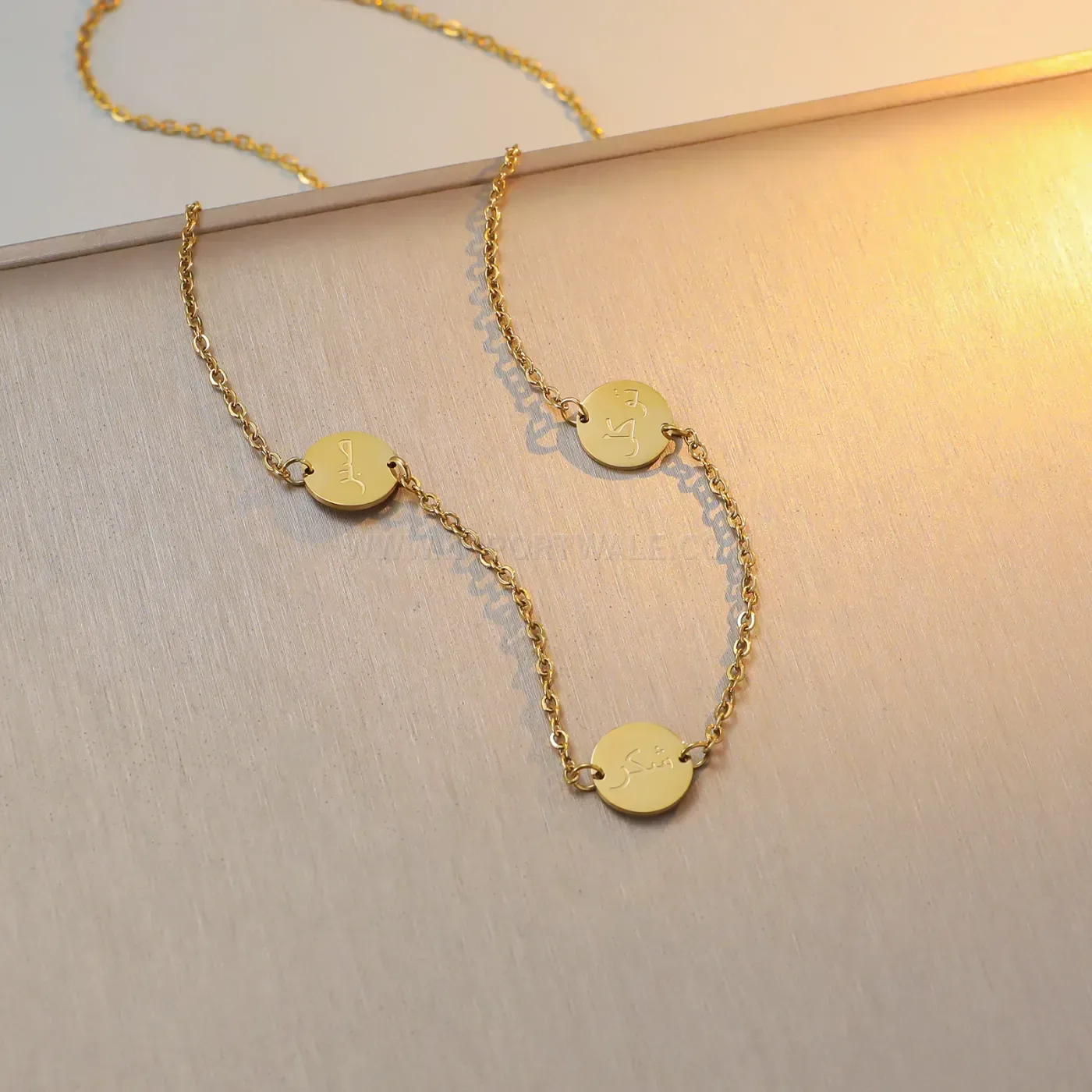 Fashion Arabic Calligraphy Script Pendant Stainless Steel Necklace