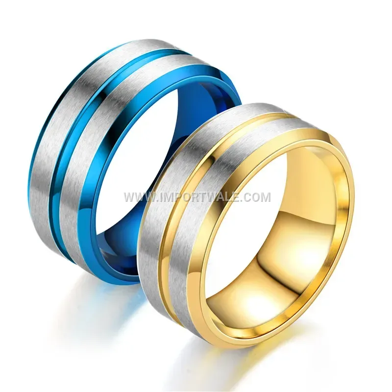Dual Beveled Edge Stainless Steel Band Ring