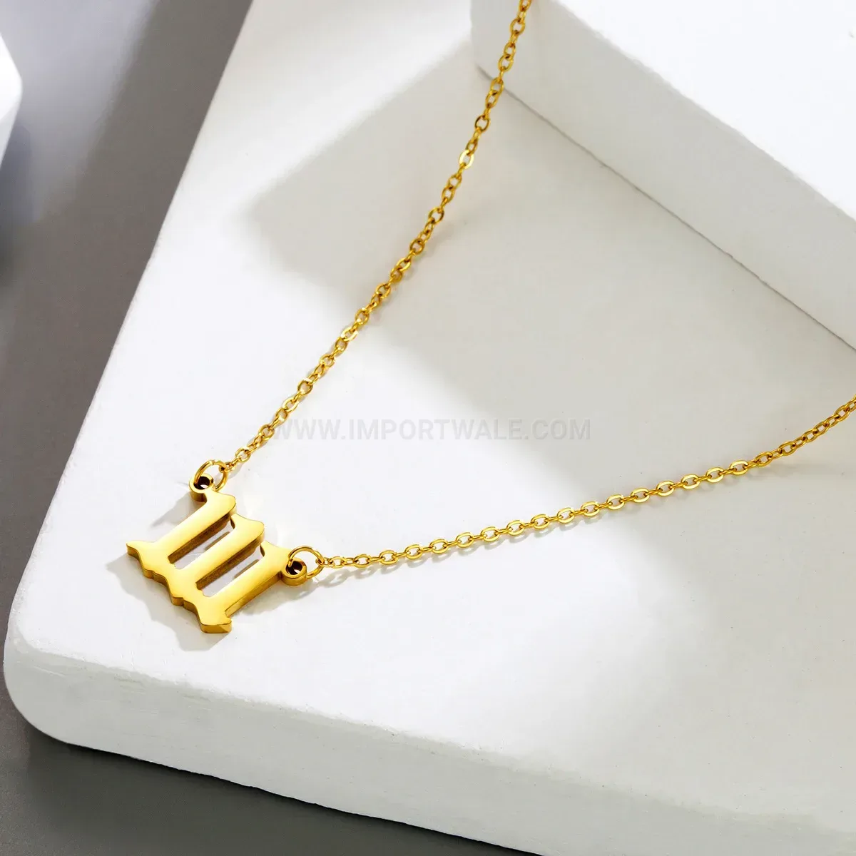 Designer Stainless Steel Lucky Number Pendant Necklace
