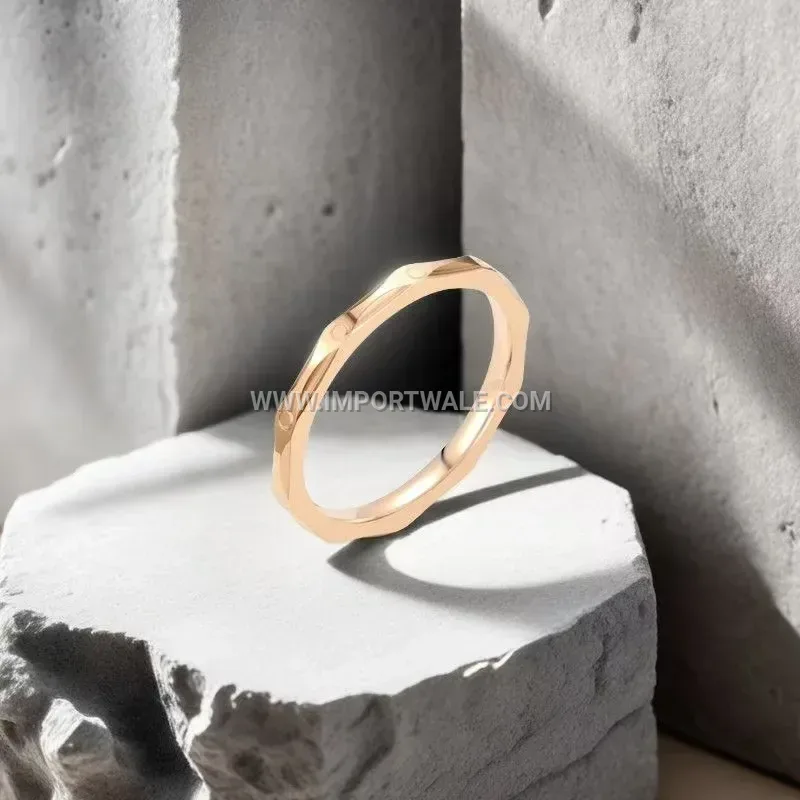 Engraved Diamond Texture Stainless Steel Band Ring