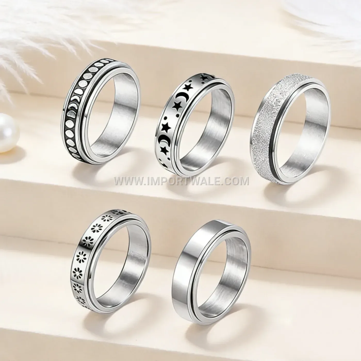 Rotating Stainless Steel Relieving Band Ring