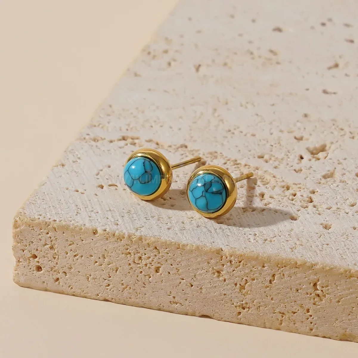 Sweet Turquoise Pearl Titanium Steel Jewelry Set