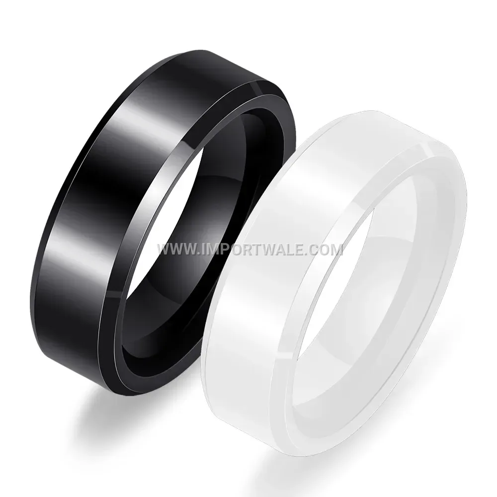 Smooth Polished 6mm Classic Ceramic Band Ring