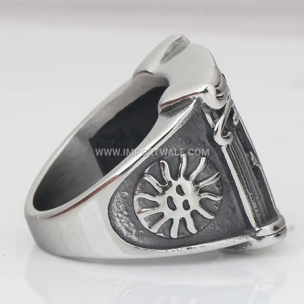 Vintage Masonic Emblem Stainless Steel Men Ring