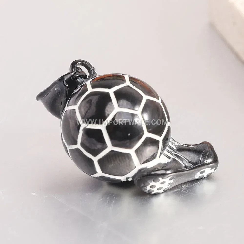 Titanium Steel Soccer Ball Pendant Hip Hop Necklace