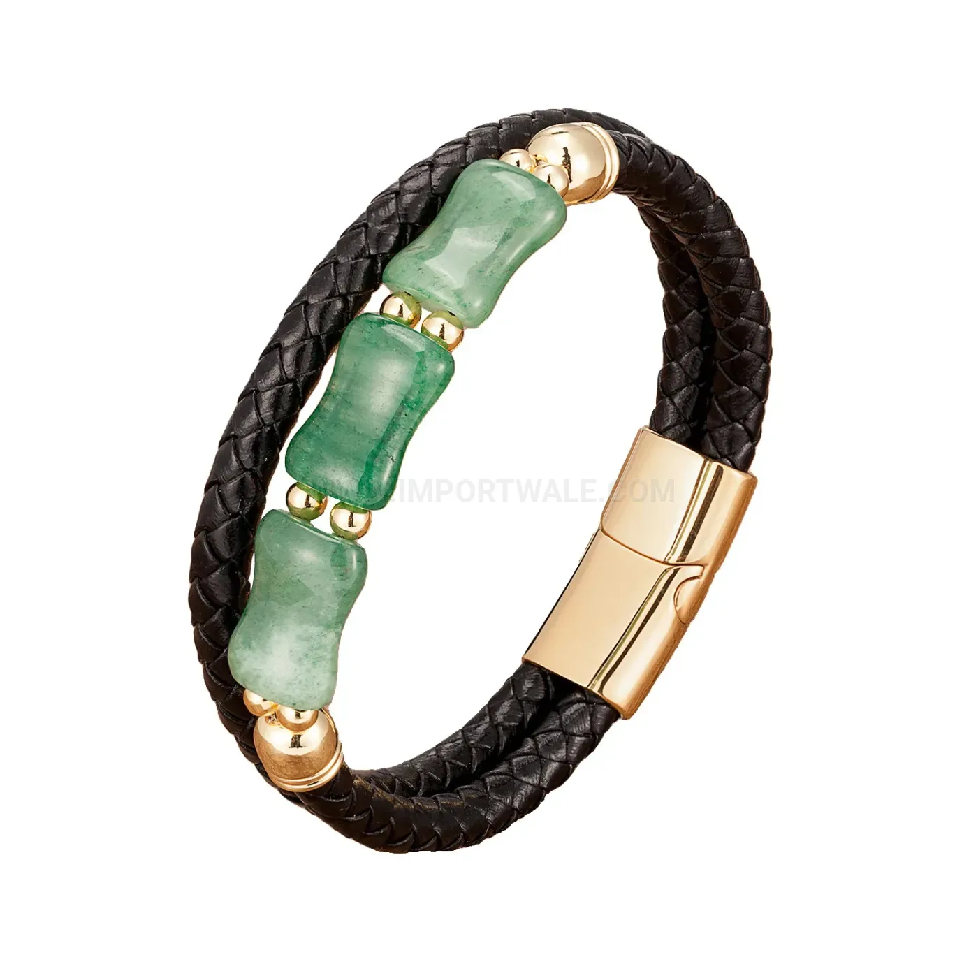 Braided Leather Stainless Steel Magnetic Clasp Bracelets