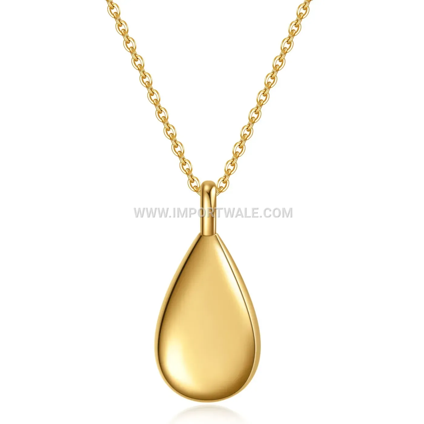 Openable Teardrop Urn Pendant Stainless Steel Necklace