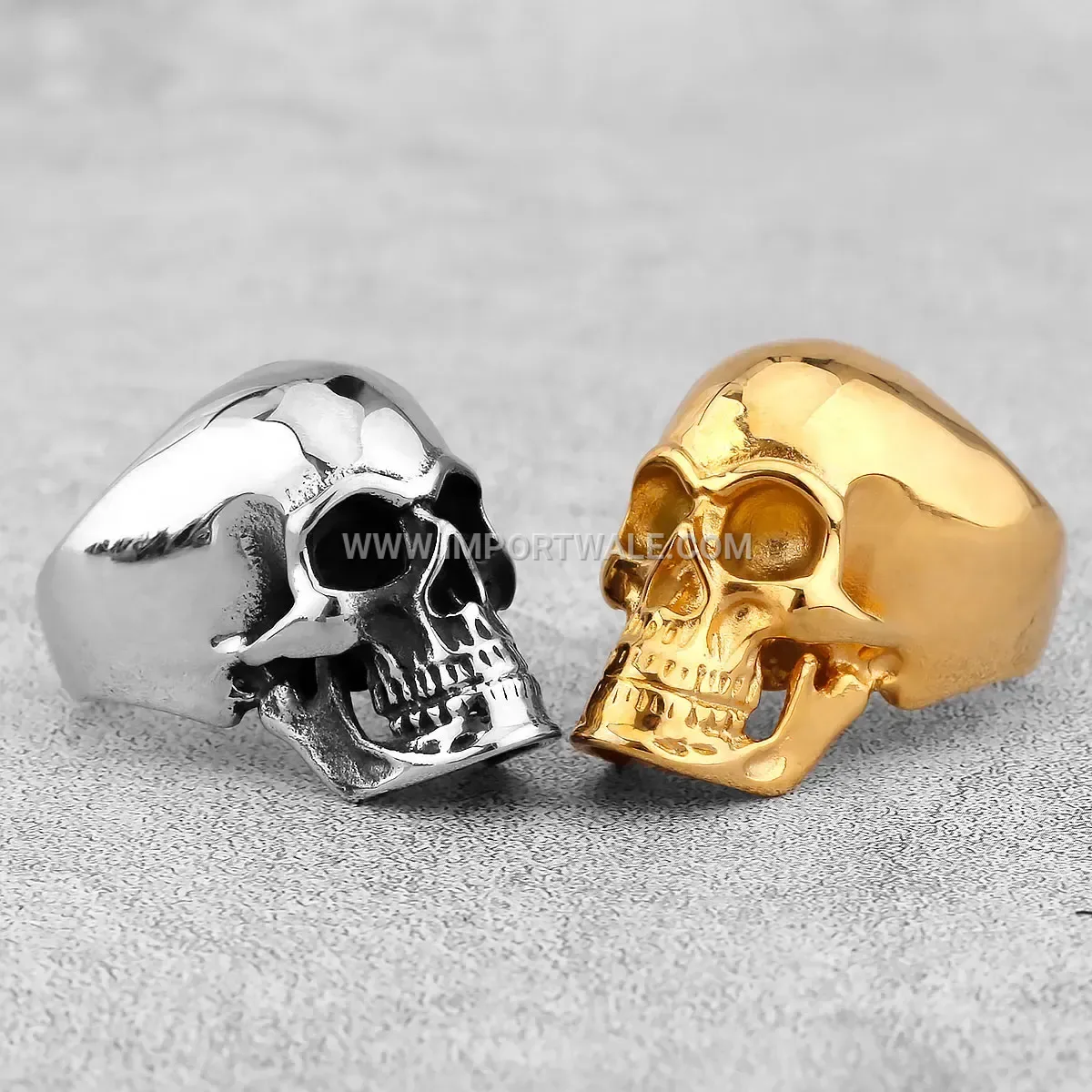 Gothic Punk Stainless Steel Skull Signet Ring