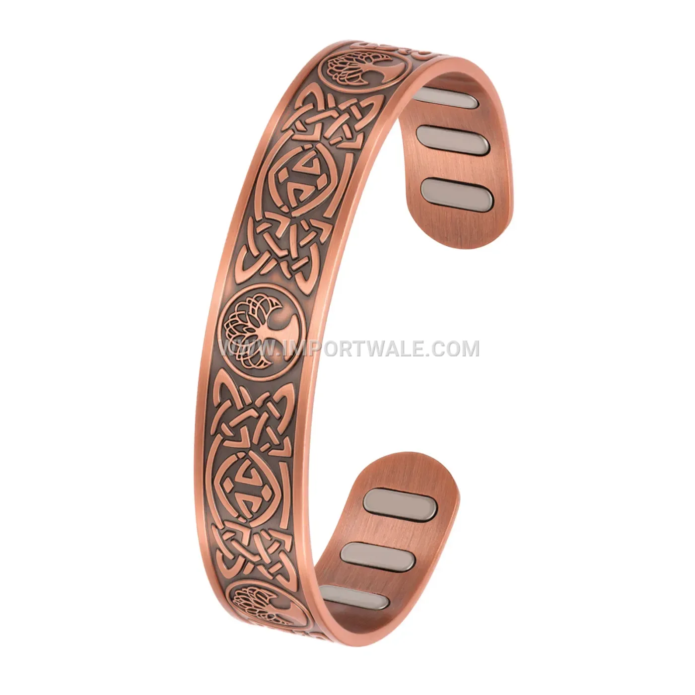 Celtic Sun Moon Tree Of Life Copper Magnetic Cuff Bracelet