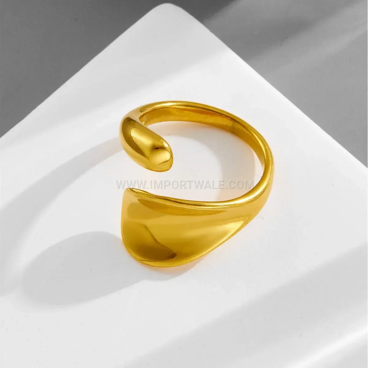 Irregular Smooth Plated Titanium Steel Open Ring