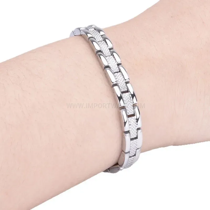 Fashion Minimalist Stainless Steel Rose Gold Bio Magnetic Bracelet for Women