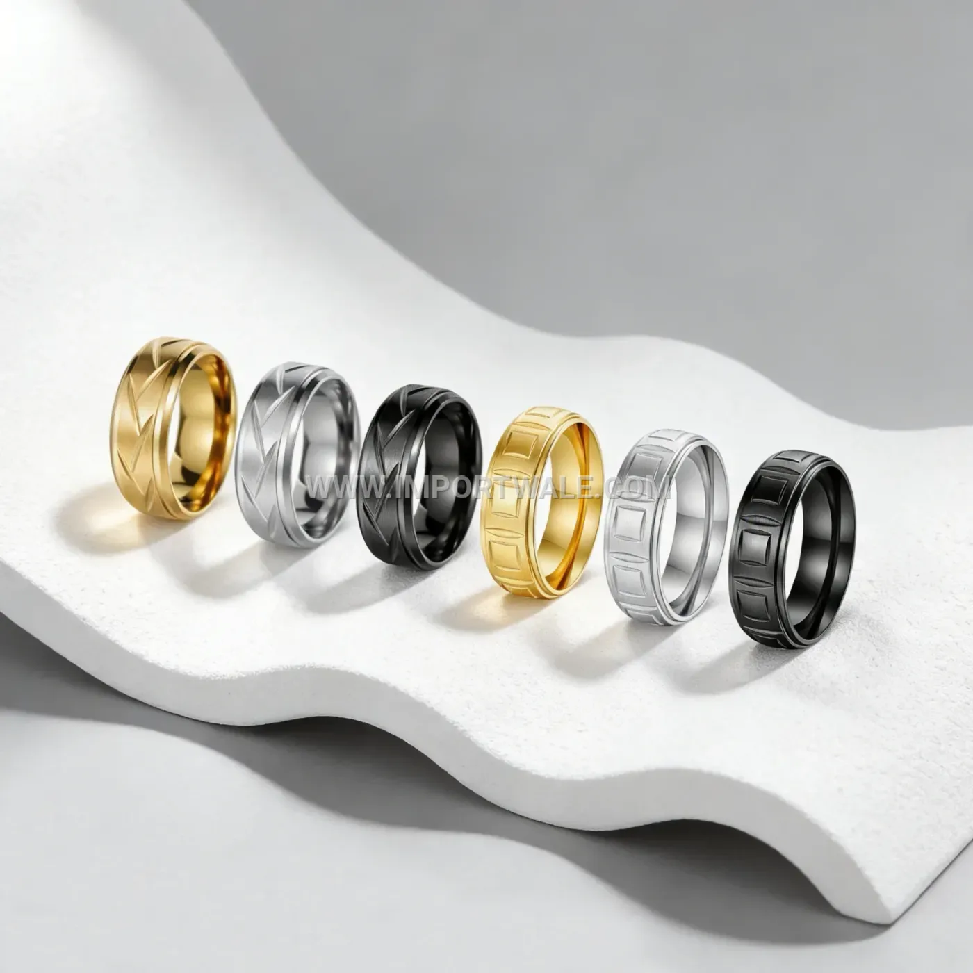 Matte Vintage Pattern Stainless Steel Ring