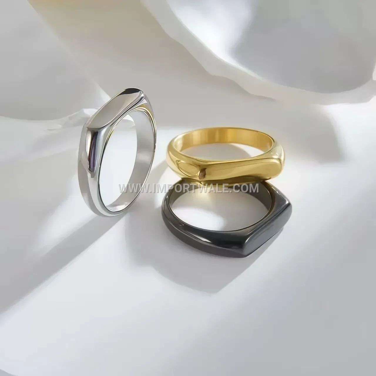 Sleek Stainless Steel Square Profile Band Ring