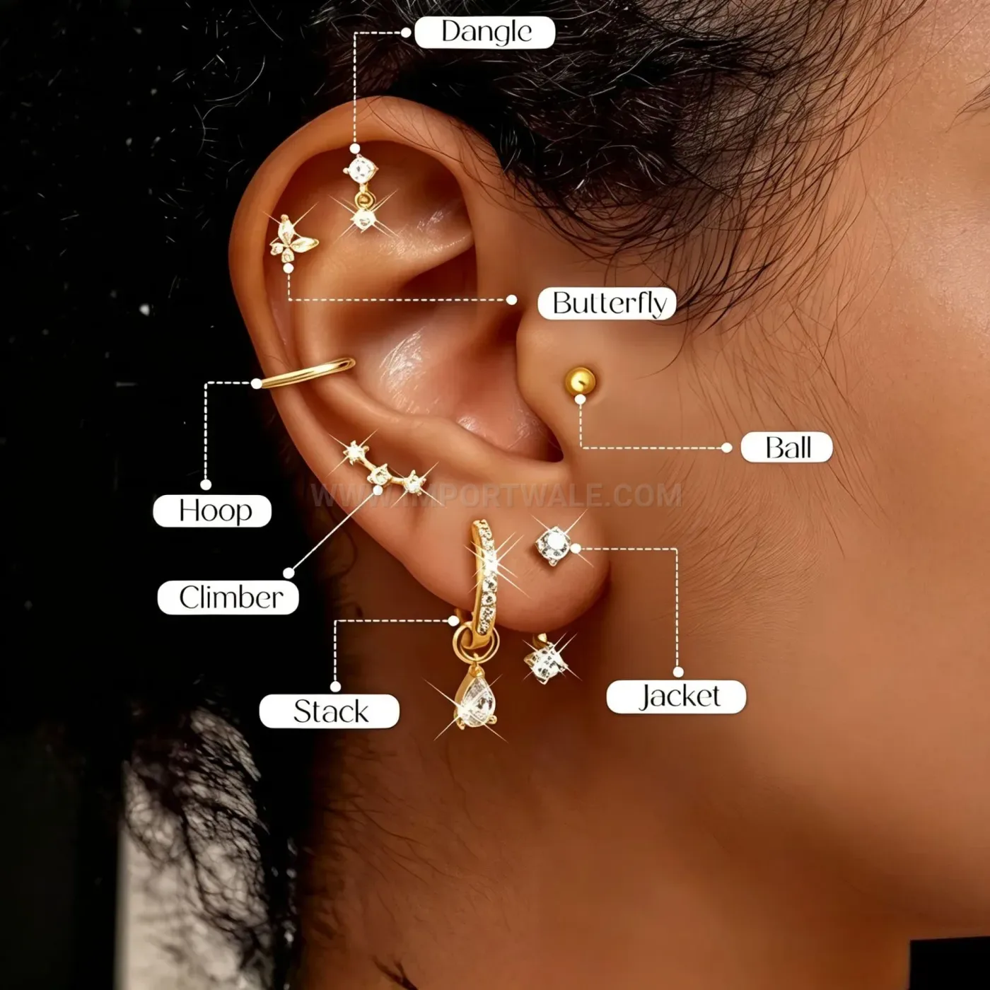 Classic Geometric Stainless Steel Body Piercing Stud Set