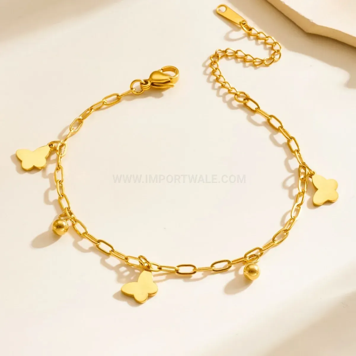 Tassel Butterfly Fairy Stainless Steel Charm Bracelet