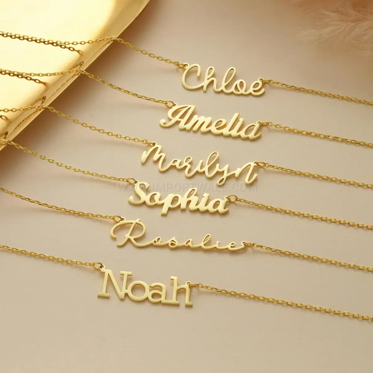 Personalized Stainless Steel Arabic Calligraphy Script Custom Name Pendant Necklace