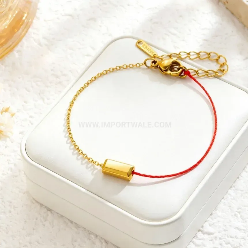 Rhinestone Heart and Key Gold Plated Stainless Steel Bracelet