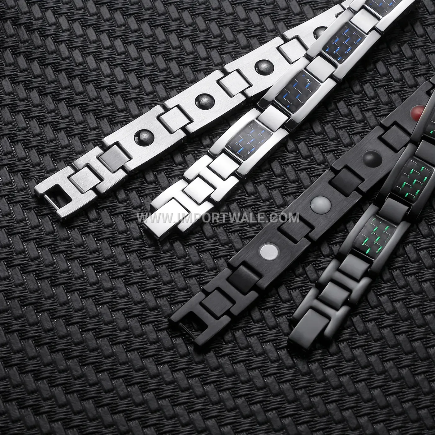 Chain Link Titanium Stainless Steel Magnetic Accent Bracelet