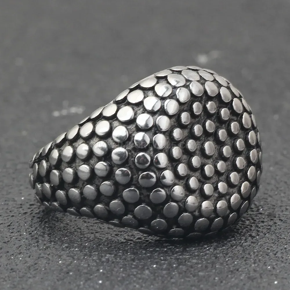 Trendy Cast Stainless Steel Studded Punk Band Ring
