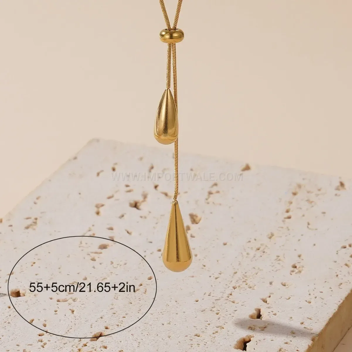 Stylish Sleek Teardrop Fringe Snake Chain Necklace And Earrings Set