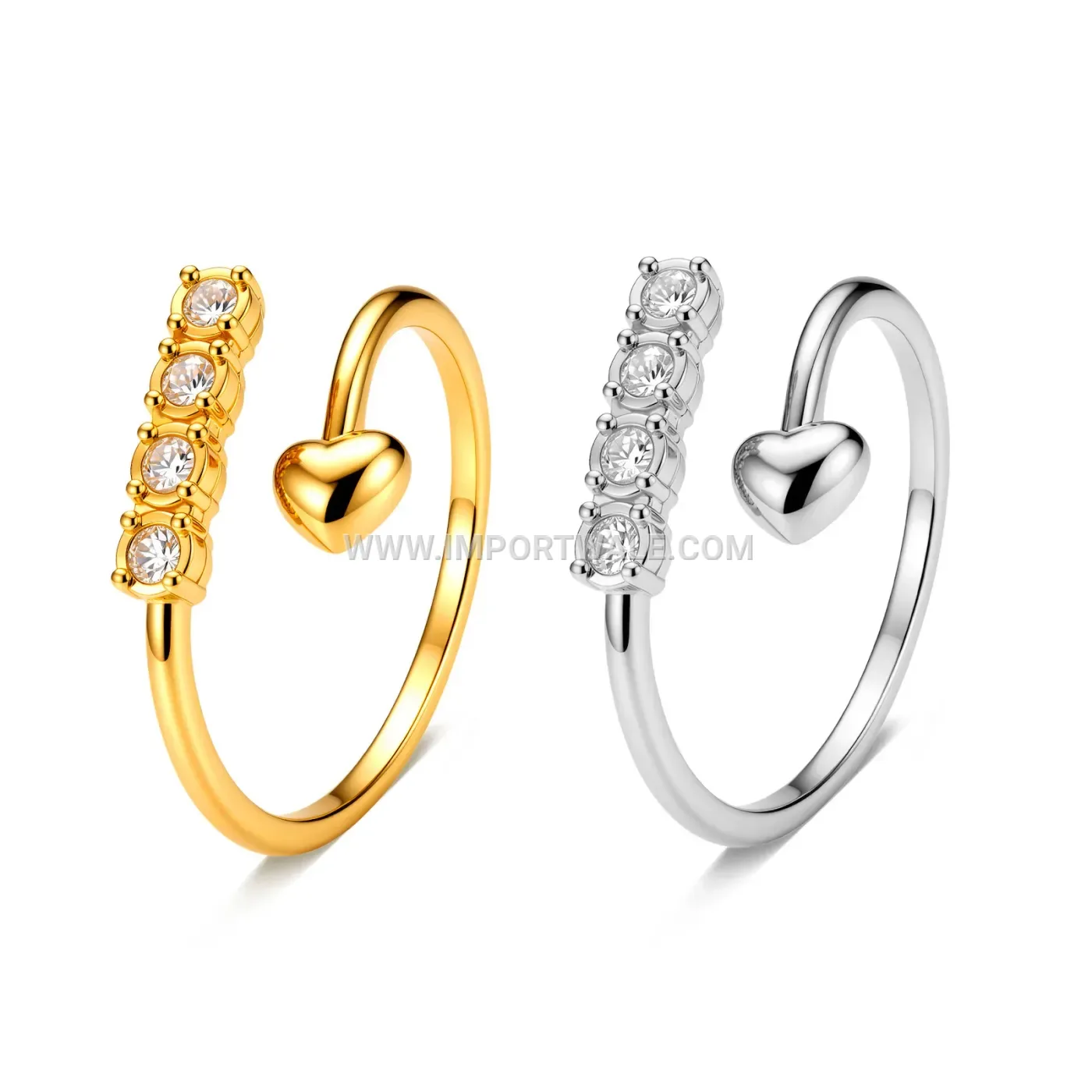 Adjustable Crystal Accented Wheat Motif Open Ring