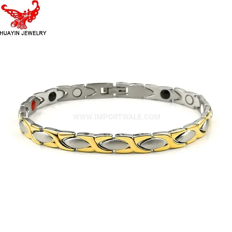 Classic Titanium Steel Four-Element Bio Magnetic Wellness Jewelry Set
