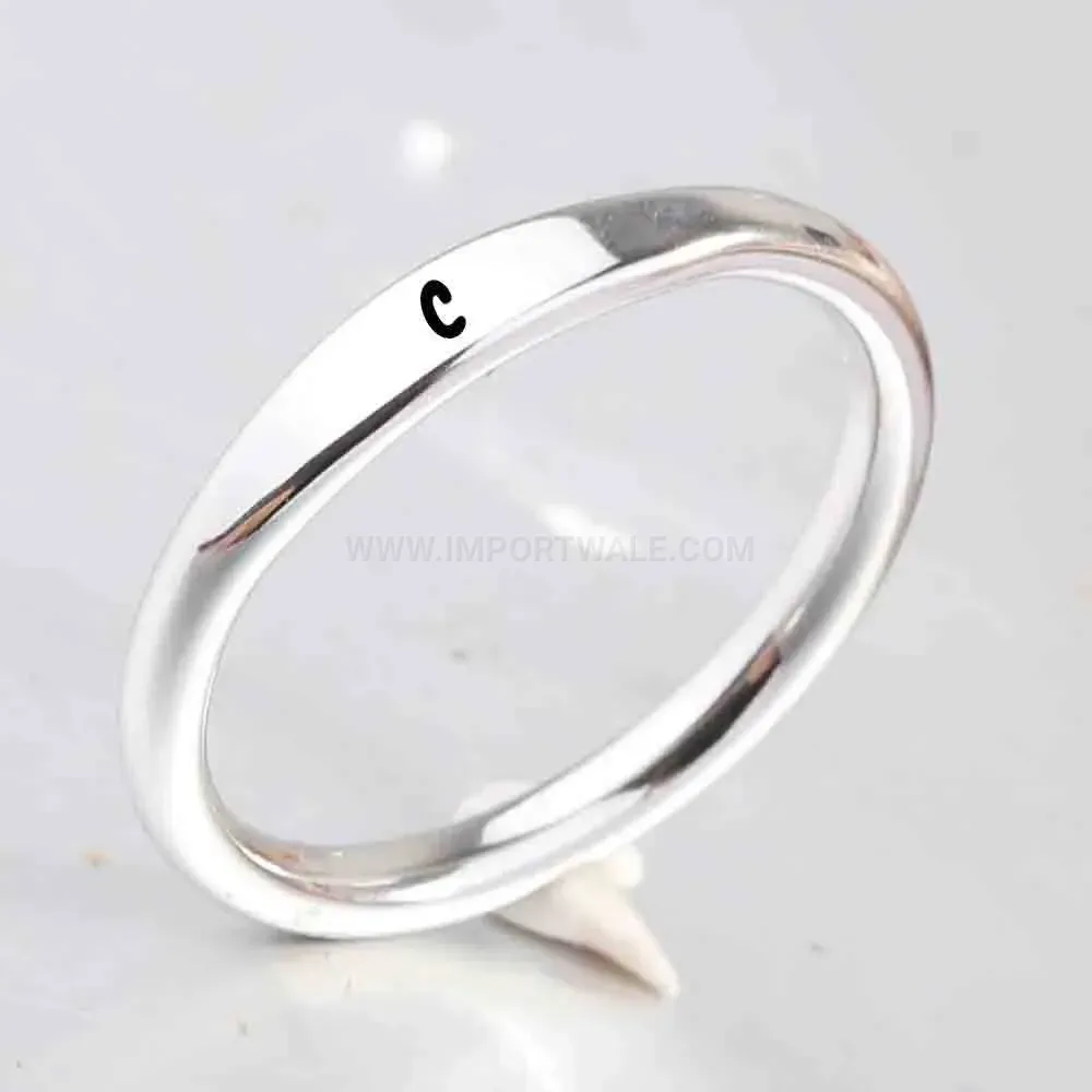 Chic Personalized Laser Engraved Initial Stainless Steel Ring