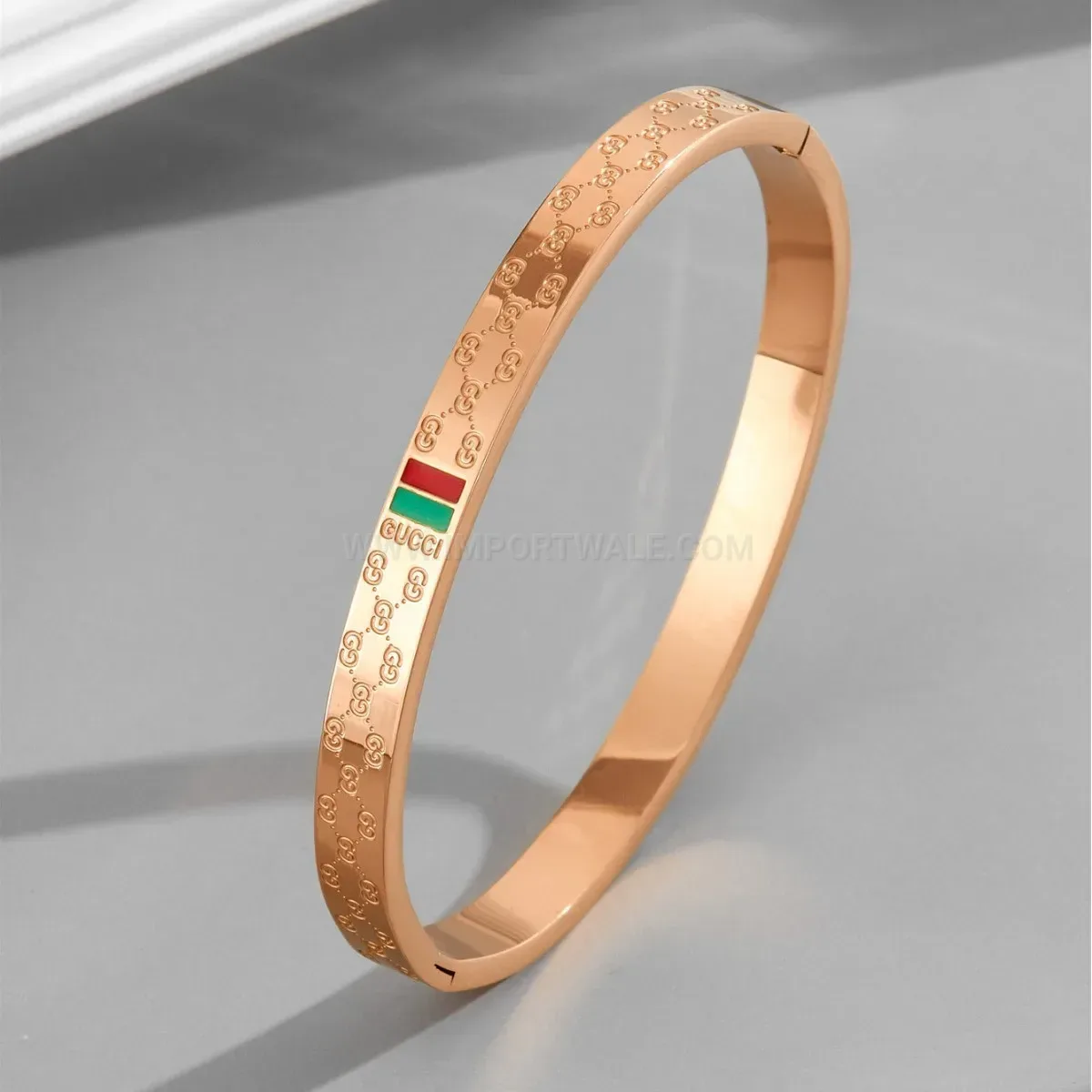 Chic Vintage Engraved Titanium Steel Double G Bangle Bracelet