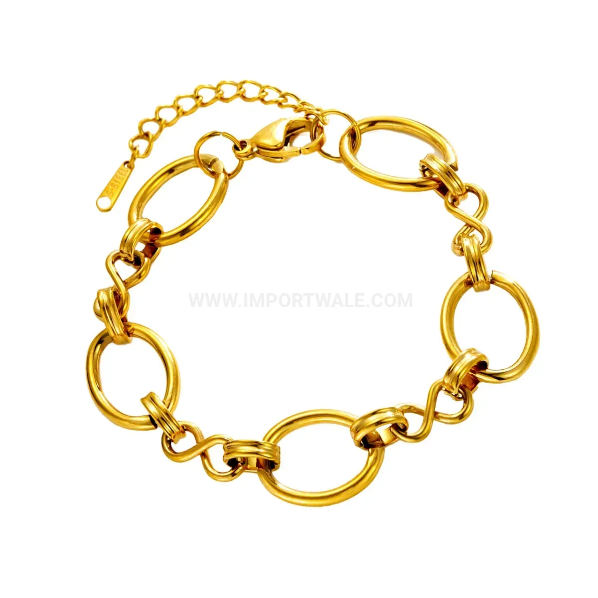 Chic 18K Gold Plated Stainless Steel Figure Eight Chain Bracelet